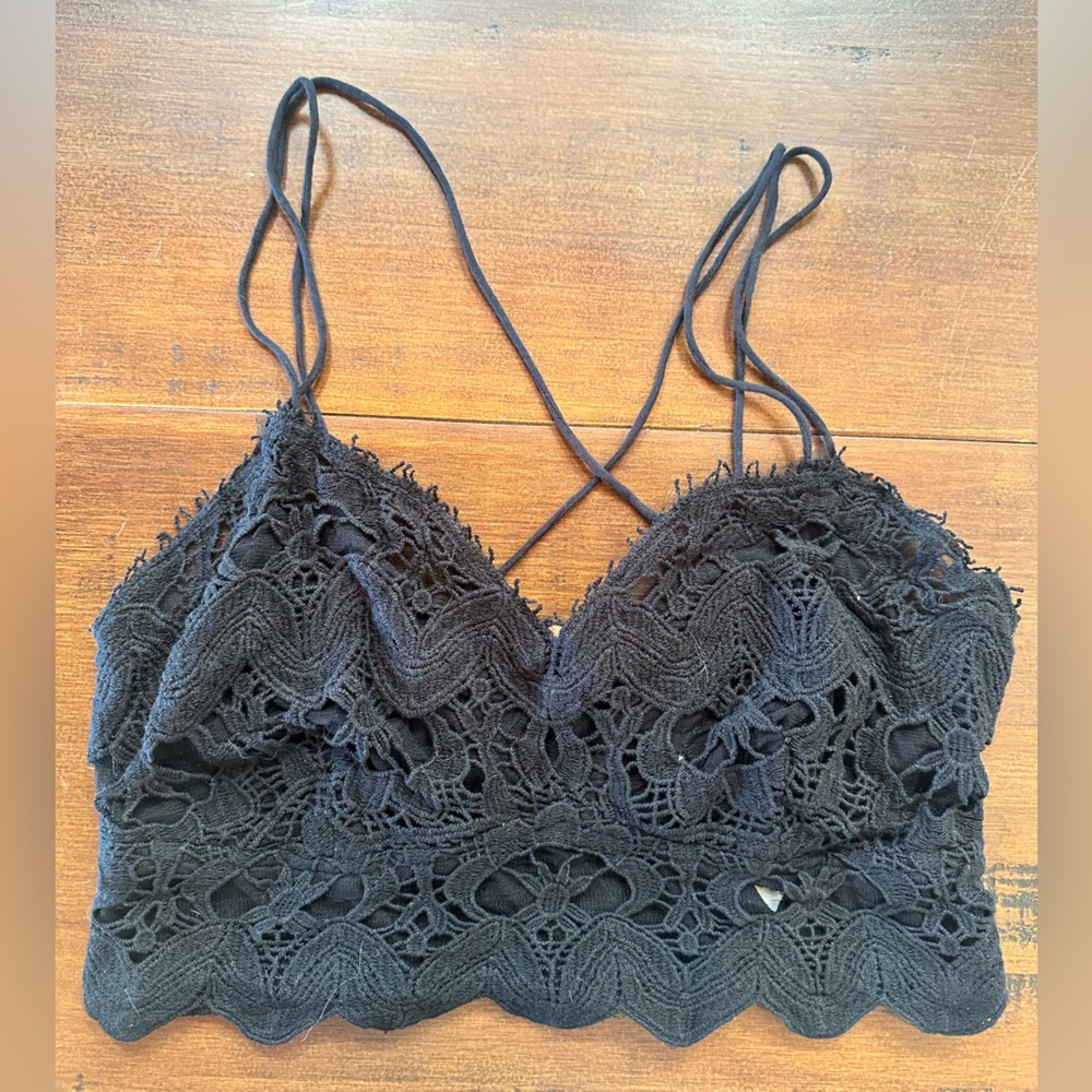 Free people black bralette size L